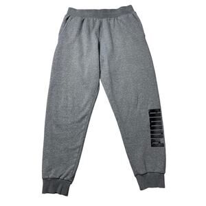 PUMA Mens L Heather Grey Heavyweight Warm Jogger Athletic Sweatpants